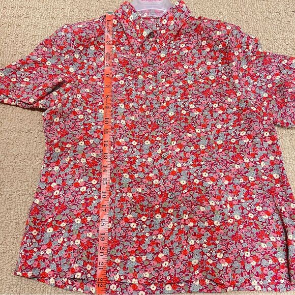 Vintage Floral Button-Up Blouse Red - Picture 10 of 10